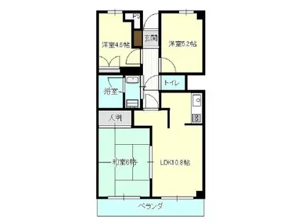 KODAヒルズ南行徳(3LDK/2階)の間取り写真