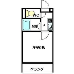 ジュネス富が丘(1K/2階)の間取り写真