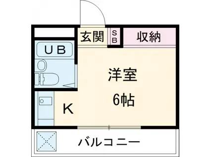 クリーンライトマンション(ワンルーム/2階)の間取り写真