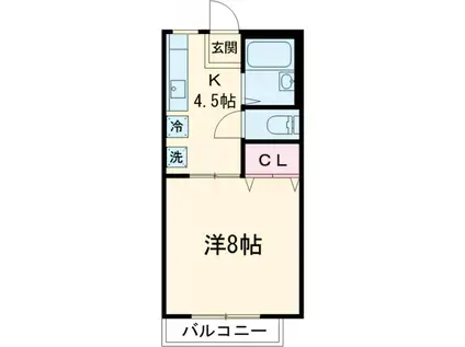 サンジェルシーネ(1DK/2階)の間取り写真