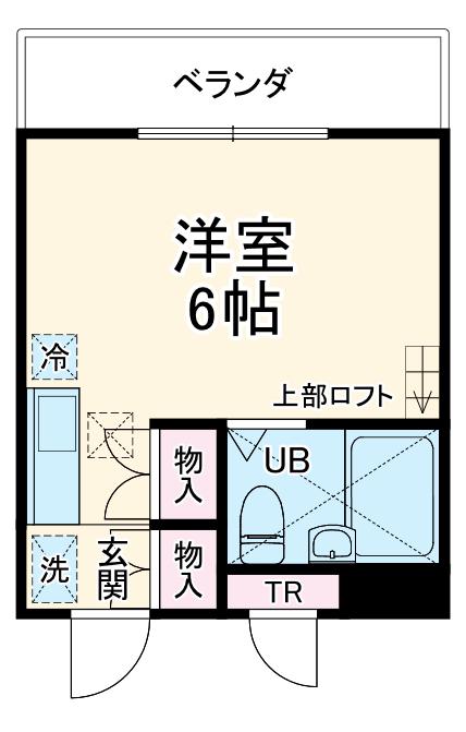 コオポスアペア(ワンルーム/1階)の間取り写真