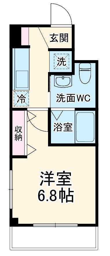 デコール(1K/3階)の間取り写真