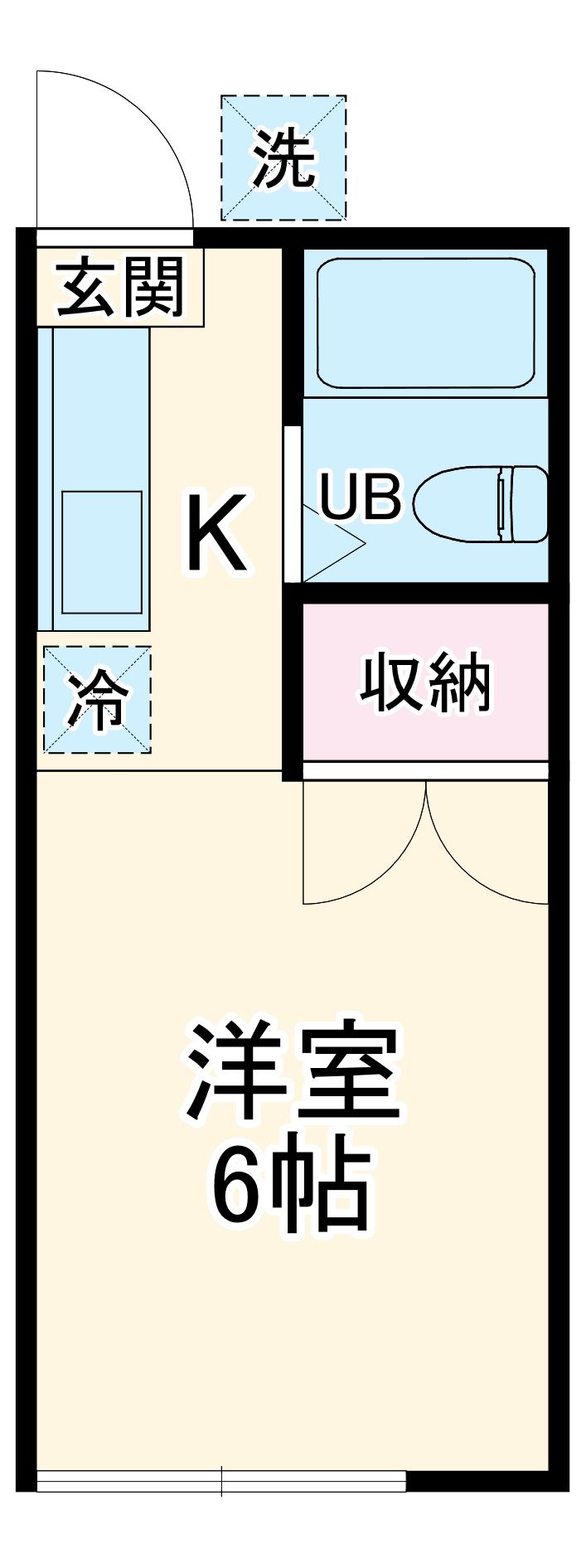 近藤ハイツ(ワンルーム/2階)の間取り写真