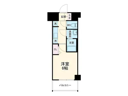 ベルシード浦安(1K/3階)の間取り写真