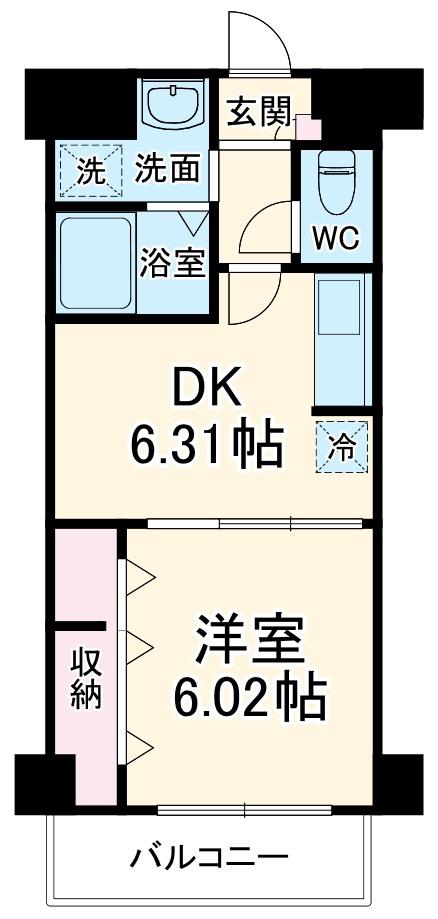 NOWA BUILD.Ⅴ(1DK/4階)の間取り写真