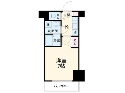 ガーラ・ステーション横濱関内(1K/4階)の間取り写真