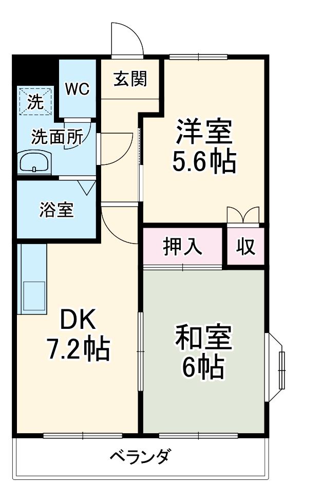 鈴の木ハイツA(2DK/1階)の間取り写真