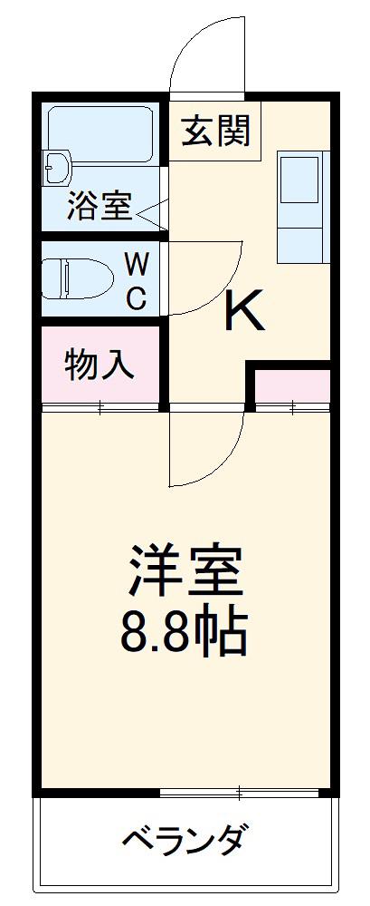 サンハイツ東光(1K/1階)の間取り写真
