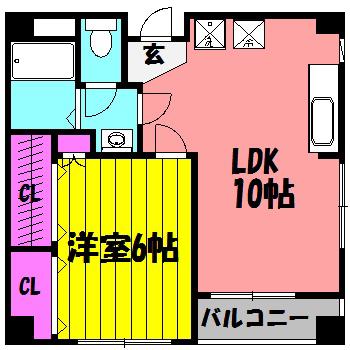 阪秀ビル(1LDK/3階)の間取り写真