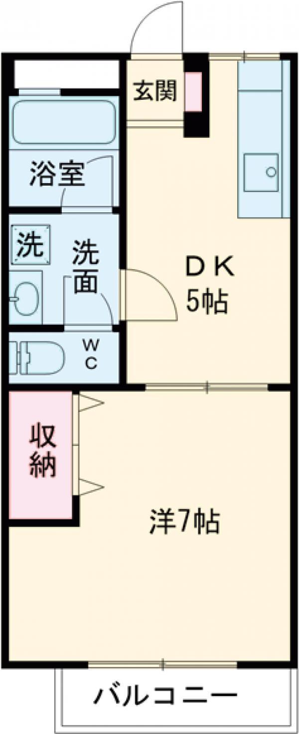 ムサシノレヂデンス(1DK/1階)の間取り写真