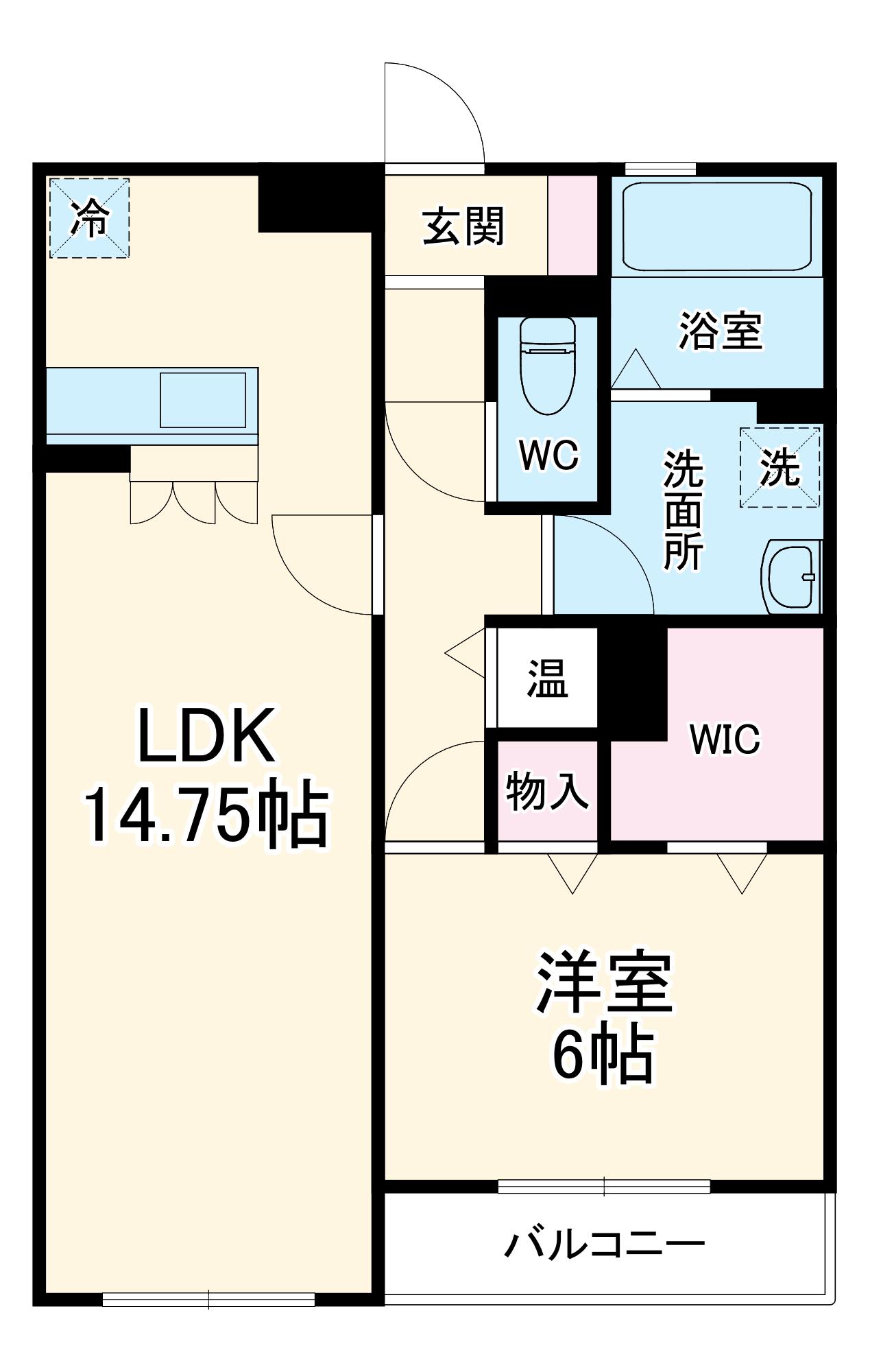 ルーフハウス B(1LDK/2階)の間取り写真