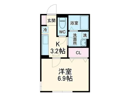 セピアコート(1K/1階)の間取り写真