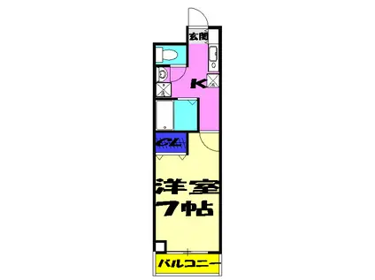 ヴェラジオーⅠ(1K/5階)の間取り写真