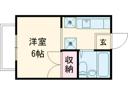 エステートピアオダカ(1K/1階)の間取り写真