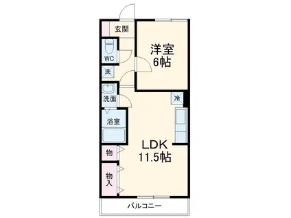 グリーンコーポラス(1LDK/2階)の間取り写真