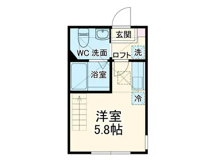 ハーミットクラブハウスYOU神大寺(ワンルーム/2階)の間取り写真