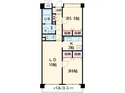 フィールランド(2LDK/4階)の間取り写真