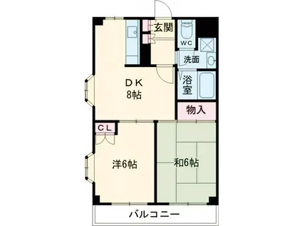 マンションヤマキ(2DK/3階)の間取り写真