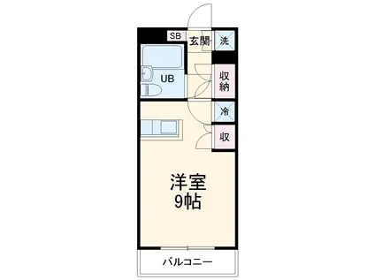 アンダルシア浦安(ワンルーム/1階)の間取り写真