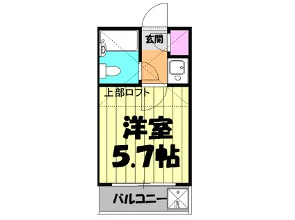 オッコーララ津田沼NO.1(1K/1階)の間取り写真