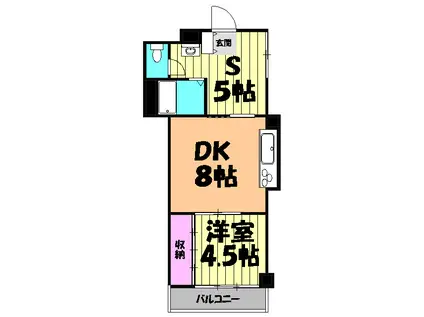 キャピタルステイ(1SDK/3階)の間取り写真