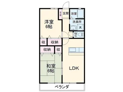 エーリS・A・S(2DK/2階)の間取り写真