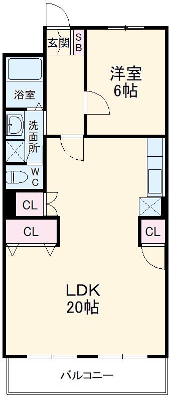 サンハイツ宝(1LDK/3階)の間取り写真