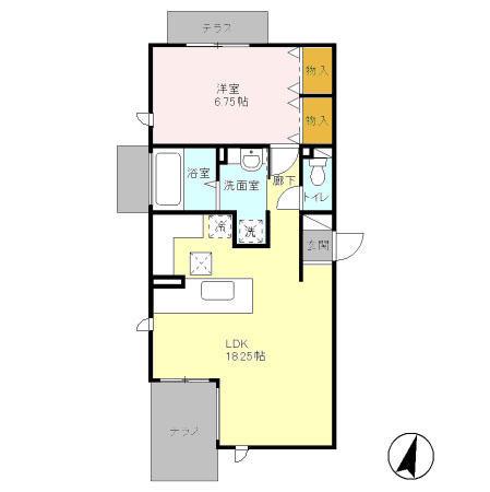 EDDIS PLACE(1LDK/1階)の間取り写真