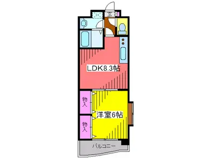 ドエル瑞江(1LDK/3階)の間取り写真