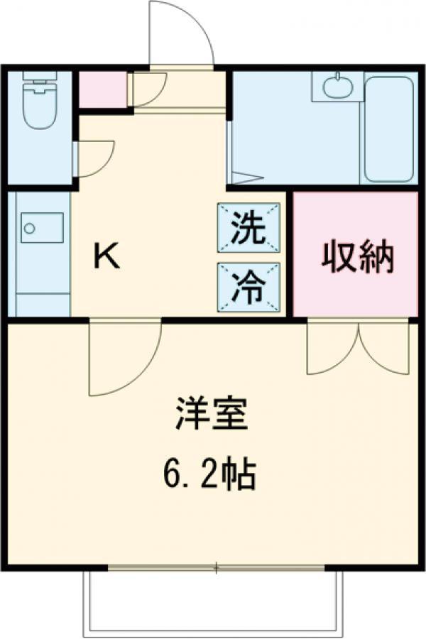 クレドールⅡ(1K/2階)の間取り写真