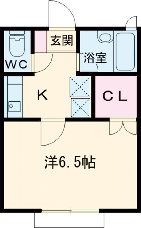 クレドールⅡ(1K/2階)の間取り写真