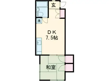 北河荘(1DK/1階)の間取り写真