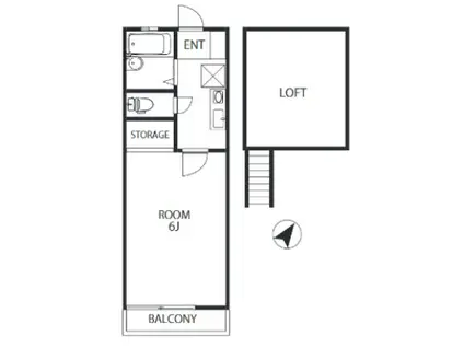 REDEAL横浜戸塚(1K/2階)の間取り写真