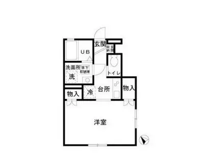 センテルモ(1K/1階)の間取り写真