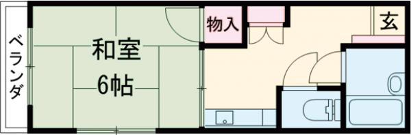 コーポ高鈴(1DK/3階)の間取り写真