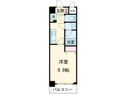 ガーデンヒルズ吉田2(1K/3階)の間取り写真