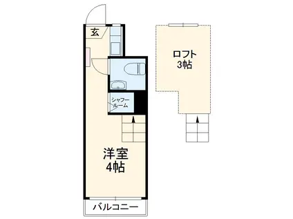 エクセル6(ワンルーム/2階)の間取り写真