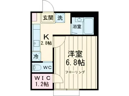 プラティーク(1K/1階)の間取り写真