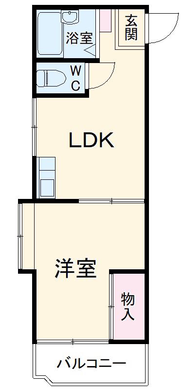 平沼第3ビル(1DK/3階)の間取り写真