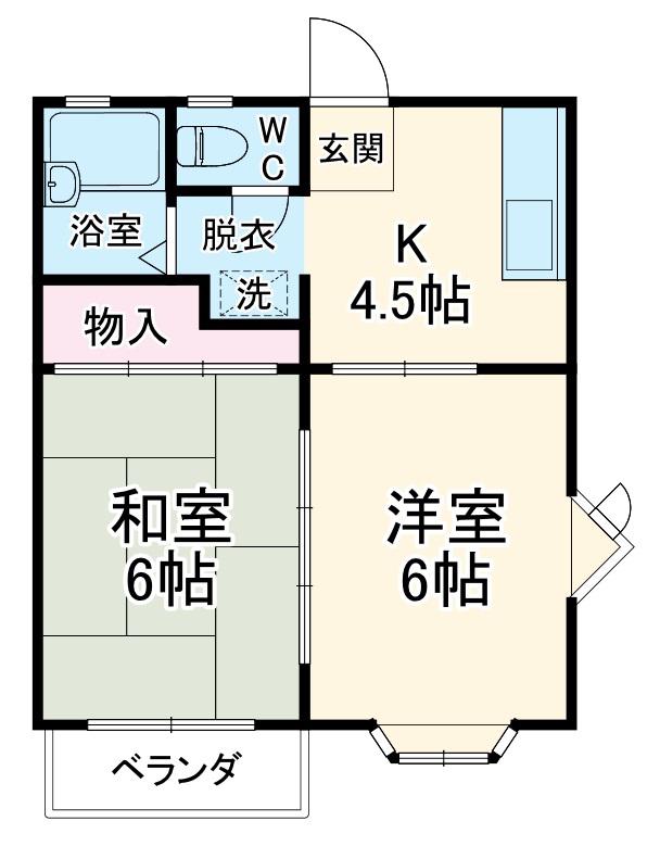 ハイツM(2K/2階)の間取り写真