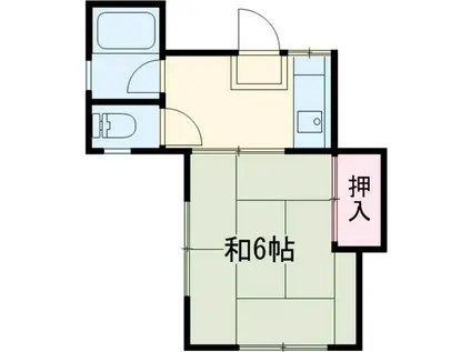 楓荘(1K/2階)の間取り写真