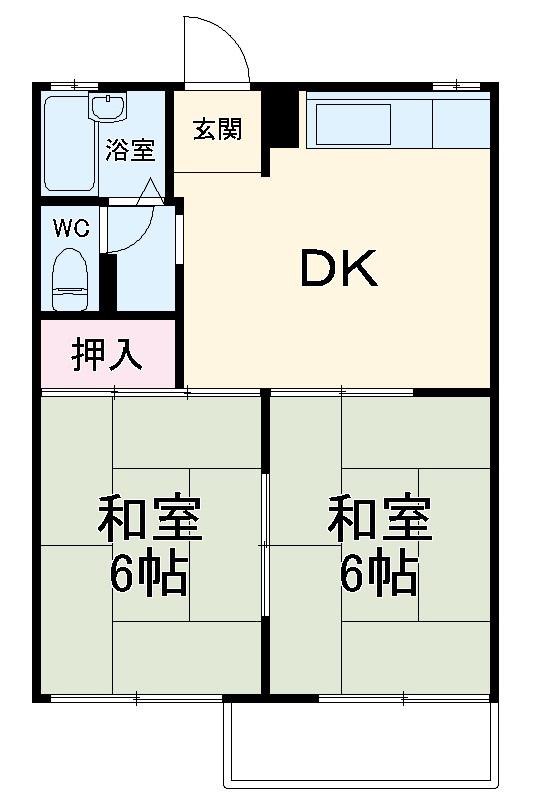 リバースリーゼ(2DK/1階)の間取り写真
