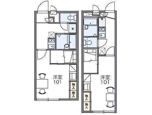 レオパレスETERNA(1K/1階)の間取り写真