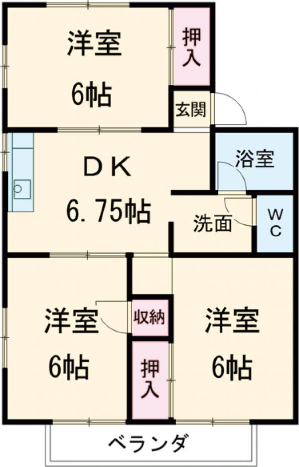 アネックス高柳 A(3DK/2階)の間取り写真