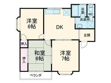 コーポMODERATE21 C(3DK/2階)の間取り写真