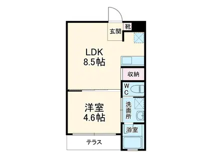 なごみマンション(1LDK/2階)の間取り写真