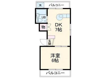 オクトヒルズ(1DK/4階)の間取り写真