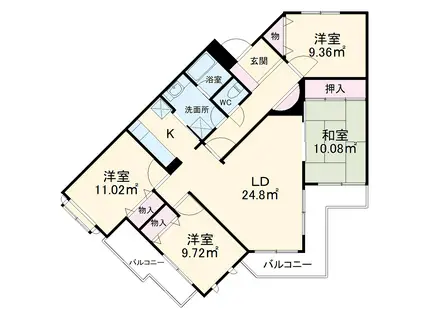 コンフォール安東(4LDK/1階)の間取り写真