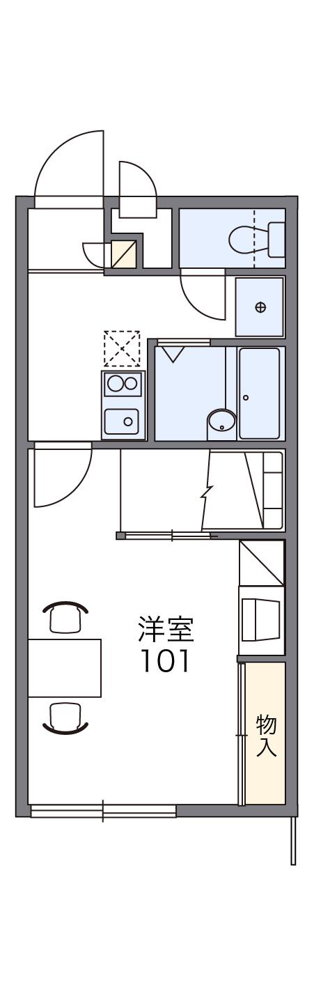 レオパレスPINEROADⅠ(1K/2階)の間取り写真