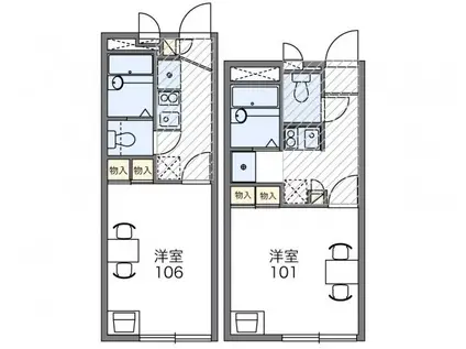 レオパレスサンパレス西焼津(1K/1階)の間取り写真
